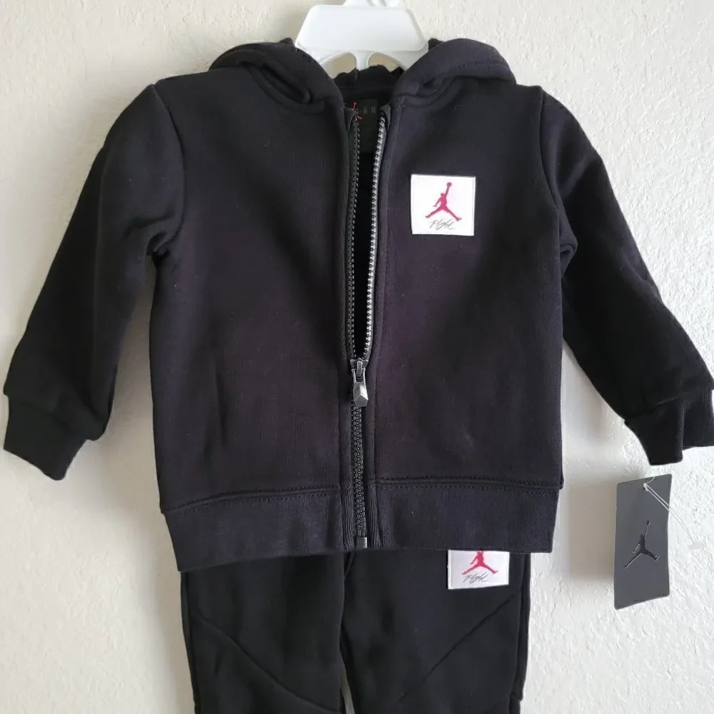 Air Jordan 1 3 4 6 Baby Pants Jacket Black Set